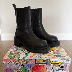 Jeffrey Campbell Lopped Black Leather Boots